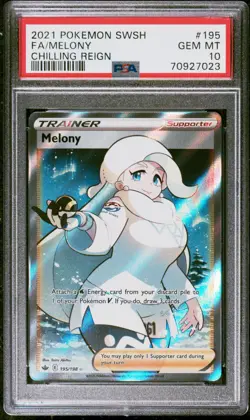 PSA 10 Melony Full Art 195/198 Chilling Reign Pokemon - Image 1