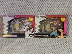 Pokemon TCG Celebrations Collection Boxes Dark Sylveon V and Lance's Charizard V - Image 1