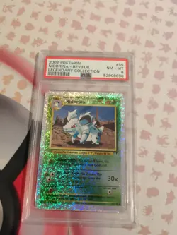 2002 Pokemon Legendary Collection #55 /110 NIDORINA - REVERSE FOIL PSA 8 - Image 1