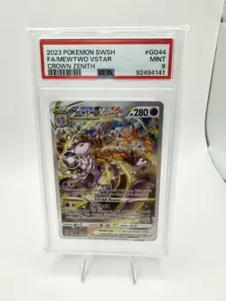 Pokemon Mewtwo VSTAR GG44 Crown Zenith Full Art Ultra Rare Holo PSA 9 MINT - Image 1