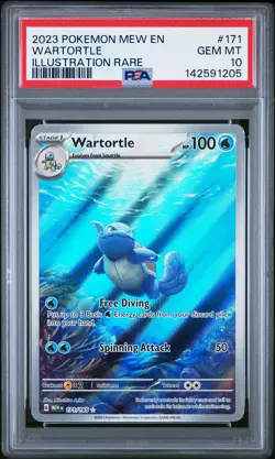 2023 POKEMON MEW EN-151 ILLUSTRATION RARE #171 WARTORTLE PSA 10 - Image 1