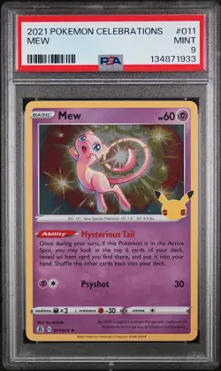 2021 Mew Holo Rare Pokemon TCG Celebrations 011/025 PSA 9 Mint - Image 1