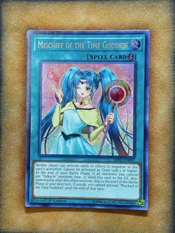 Yugioh Mischief of the Time Goddess SHVA-EN007 Secret Rare 1st Ed NM - Image 1