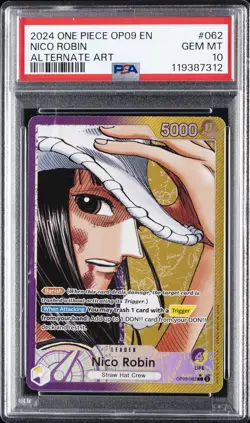 2024 ONE PIECE OP09-EMPERORS IN THE NEW WORLD ALTERNATE ART NICO ROBIN PSA 10 - Image 1