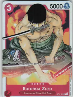 One Piece TCG Roronoa Zoro SR Starter Deck 1: Straw Hat Crew ST01-013 - Image 1