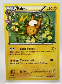 Raichu RC9/RC32 Radiant Collection Generations Pokemon Card 2016 LP - Image 1