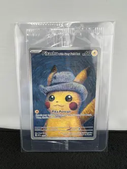 PIKACHU VAN GOGH WITH GREY FELT HAT SVP EN 085 PROMO POKEMON CARD-SEALED - Image 1