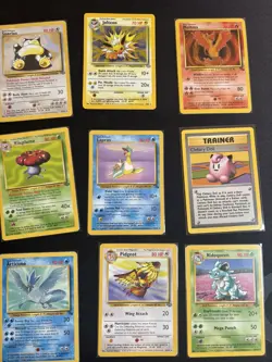 Pokemon 9 Card Lot Rare Jungle, Fossil + Holo Jolteon, Articuno, Snorlax Rare - Image 1