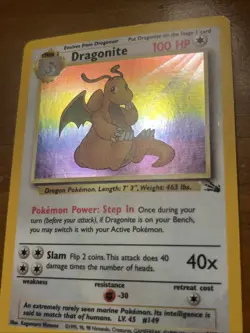 Dragonite 4/62 Fossil Holo Unlimited Vintage Pokemon Card - Image 2