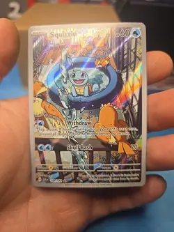 Pokemon TCG Squirtle Stellar Crown Illustration Card 148/142 Near Mint - Image 1