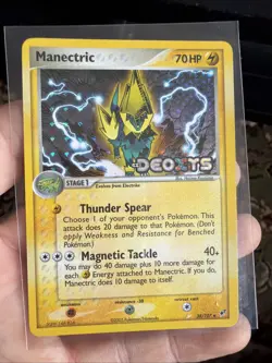 Manectric 38/107 Ex Deoxys Holo Foil Stamped Pokemon Card - Image 1