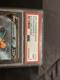 2021 DRAGONITE V FULL ART EVOLVING SKIES SWSH POKEMON TCG PSA 9 MINT #192 - Image 3