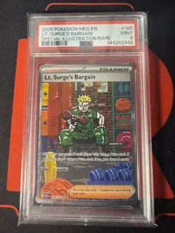 LT Surge’s Bargain SIR - 2025 Pokemon Meg En #185 - PSA 9 - Image 1