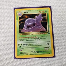 Pokemon TCG Muk Fossil 13 Holo Unlimited Holo Rare MP - Image 2