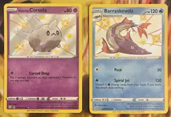 Galarian Corsola SV049 Barrashewda SV032 Baby Shiny Holo Pokemon TCG Lot NM - Image 1