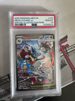 2025 POKEMON MEG EN-SPECIAL ILLUSTRATION RARE #179 MEGA LUCARIO EX PSA 10 - Image 1