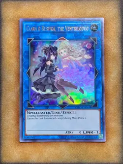 Yugioh Clara & Rushka, the Ventriloduo EXFO-EN049 Ultra Rare NM - Image 1