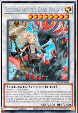 YUGIOH BPRO-EN041 Ecclesia and the Dark Dragon Secret Rare 1st Edition NM - Image 1