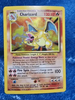 Pokemon TCG Charizard Base Set Holo Unlimited Rare Card 4/102 LP/MP - Image 1