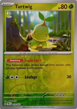 TURTWIG 010/162 REVERSE HOLO TEMPORAL FORCES POKEMON CARD TCG NM-Mint - Image 1