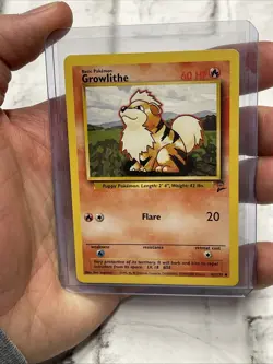 Pokemon TCG Base Set 2 42/130 Growlithe Uncommon NM/MT Condition Pokemon WOTC - Image 1