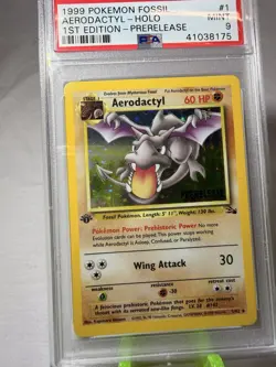 AERODACTYL (PSA 9) Pokemon Fossil 1st Edition - Prerelease 1/62 - Holo Rare - Image 3