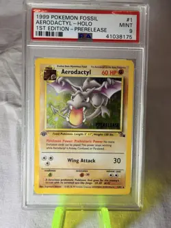 AERODACTYL (PSA 9) Pokemon Fossil 1st Edition - Prerelease 1/62 - Holo Rare - Image 4