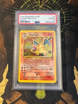 Pokemon Charizard 4/130 Base Set 2 Vintage Holo PSA 4 - Image 1