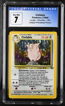 1999 Pokemon Jungle #1 - Clefable PRERELEASE Promo – CGC NEAR MINT 7 - Image 1