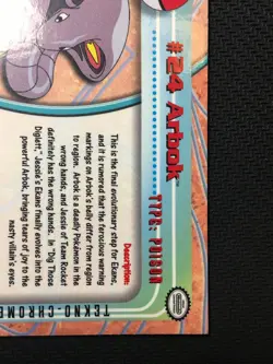 2000 Topps Chrome Pokemon Series 1 Arbok #24 Tekno Chrome - Excellent! - Image 3