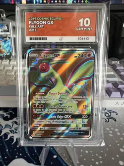 POP 3 ACE 10 Gem Mint Flygon GX Full Art 218 Sun & Moon Cosmic Eclipse Pokemon - Image 1
