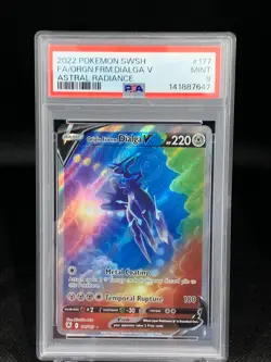 2022 Pokemon Sword & Shield Astral Radiance Origin Forme Dialga V #177/189 PSA 9 - Image 1