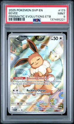 2025 POKEMON SVP EN-SV BLACK STAR PROMO #173 EEVEE PSA 9 - Image 1