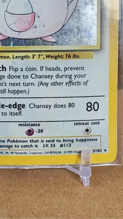 Pokemon TCG Chansey 003/102 Base Set Holo - Image 4
