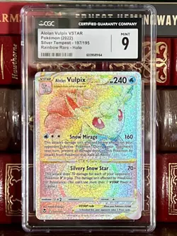 Alolan Vulpix Rainbow VStar Silver Tempest Pokemon Card #197 Graded CGC 9 *Mint* - Image 1