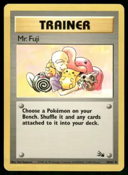 Pokemon Cards Mr. Fuji 58/62 UNLIMITED Fossil WOTC Uncommon HP - Image 1