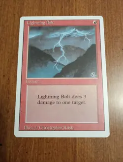 1994 Magic: The Gathering - Revised(3rd) - LIGHTNING BOLT - Vintage - NM - Image 1