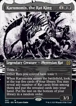 1 x Karumonix, the Rat King - Foil - Borderless Showcase - Phyrexia: All Will Be - Image 1