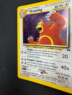 Pokemon Ursaring 15/75 Neo Discovery Rara Holo Unlimited Wizards ITA Vintage - Image 4