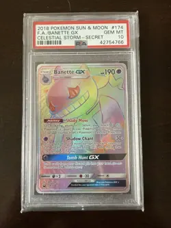 PSA 10 Banette GX Secret Rare 174/168 Celestial Storm 2018 Pokemon TCG - Image 1