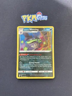 Pokemon TCG Galarian Weezing Shining Fates 042/072 Holo Rare LP. - Image 1