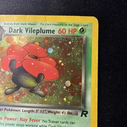 Dark Vileplume 13/82 WOTC Team Rocket Holo Rare Pokemon Card DMG - Image 3