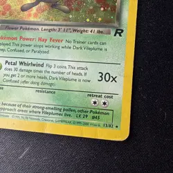 Dark Vileplume 13/82 WOTC Team Rocket Holo Rare Pokemon Card DMG - Image 4