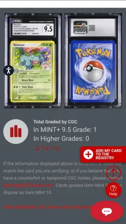 Pokemon CGC 9.5 Venusaur - (Regional Championships) EX Crystal Guardians 28/100 - Image 3