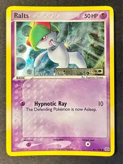 Ralts 61/106 2005 EX Emerald Pokemon Card Reverse Holo Common Stamped - VLP - Image 1