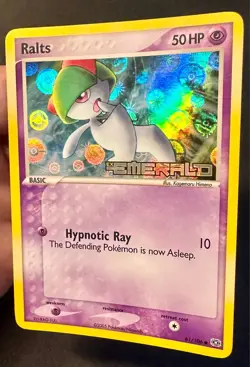 Ralts 61/106 2005 EX Emerald Pokemon Card Reverse Holo Common Stamped - VLP - Image 2