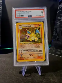 Pokemon 2000 Charizard Base Set 2 Holo Rare #4 PSA 5 Vintage WOTC Partial Swirl! - Image 1