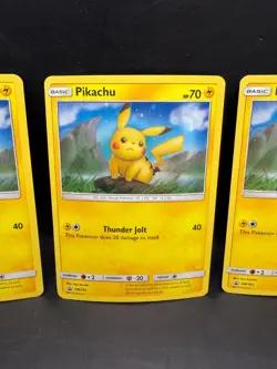Lot of 3x 2019 Pokemon Sun & Moon Black Star Promo Holo Pikachu Cards SM183 - Image 3