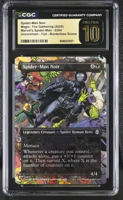 SPIDER-MAN NOIR Marvel's Spider-Man Borderless Foil CGC Pristine 10 MTG - Image 1