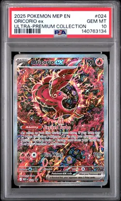 2025 POKEMON MEP EN-ME BLACK STAR PROMO #024 ORICORIO EX PSA 10 - Image 1